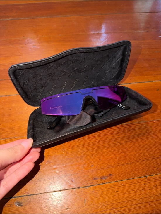 Balenciaga Purple Blue Mirrored Shield Sunglasses main image 5